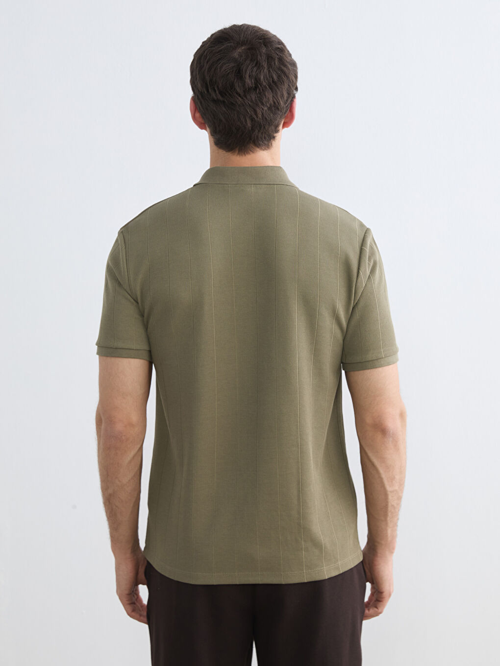 Haki Polo Yaka Erkek Tişört-3