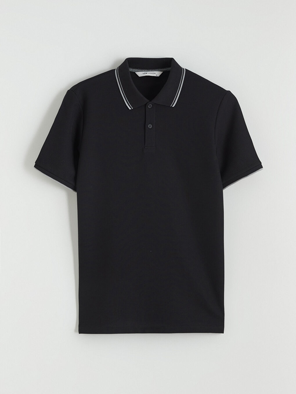 Siyah Polo Yaka Erkek Tişört-4