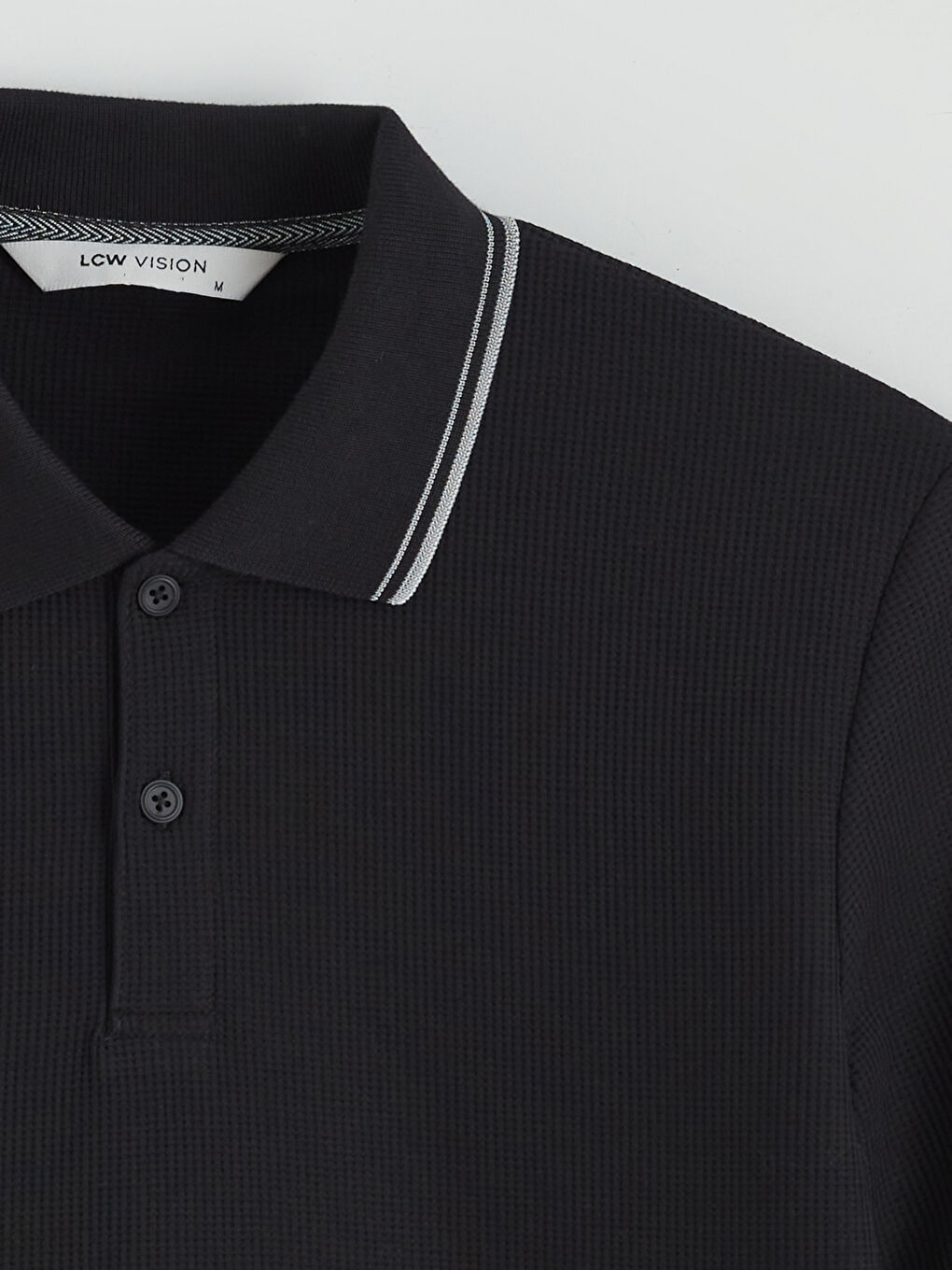 Siyah Polo Yaka Erkek Tişört-5