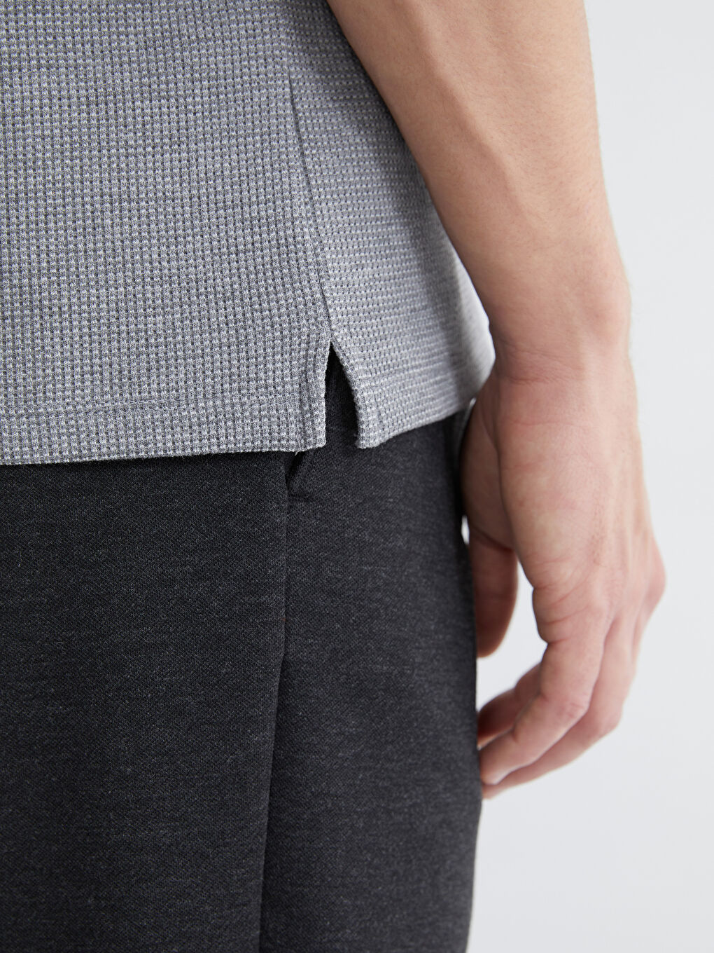 Gri Polo Yaka Erkek Tişört-3