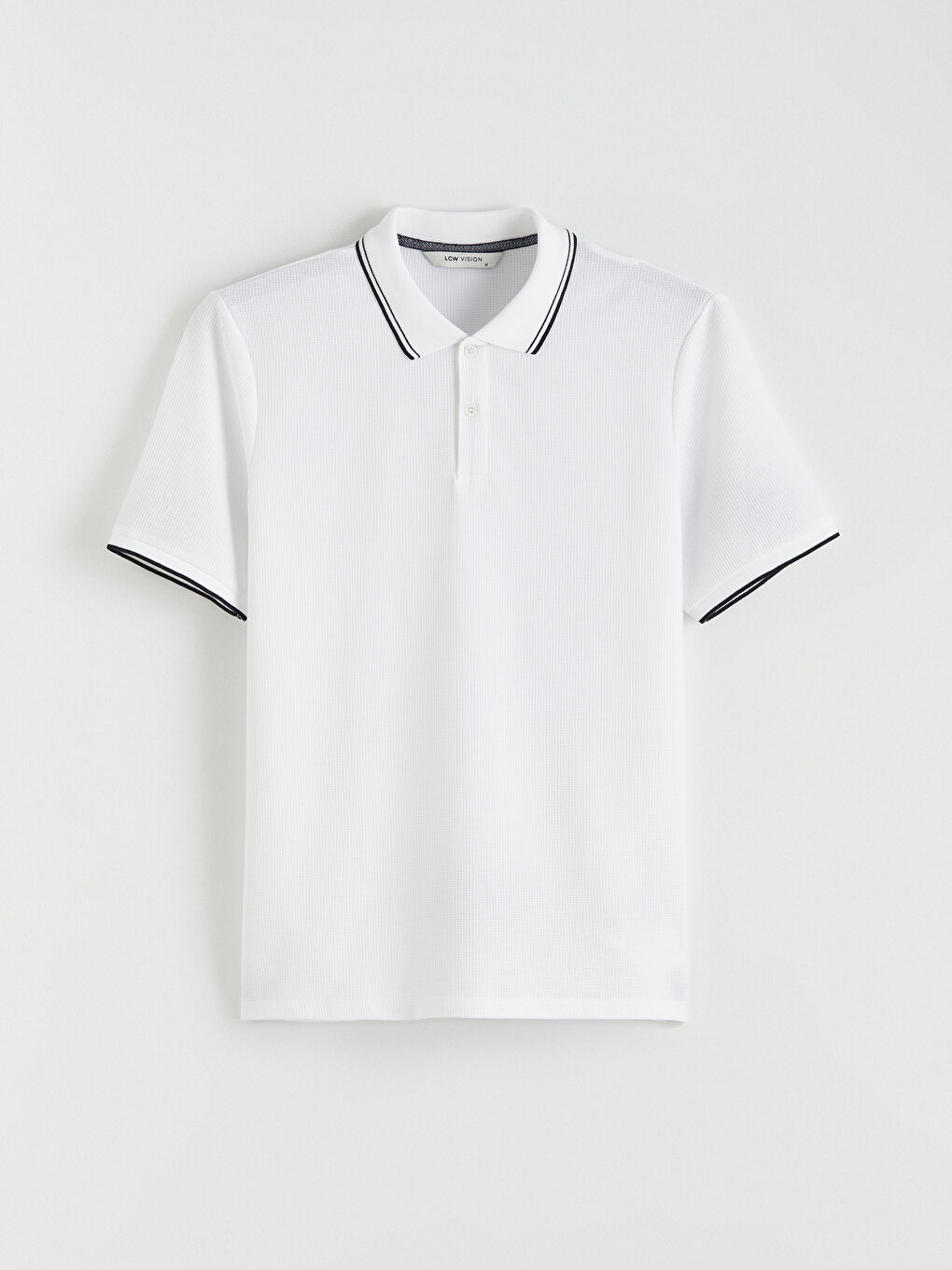 Beyaz Polo Yaka Erkek Tişört-4