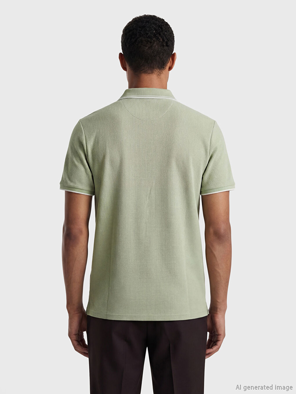 Yeşil Polo Yaka Erkek Tişört-2