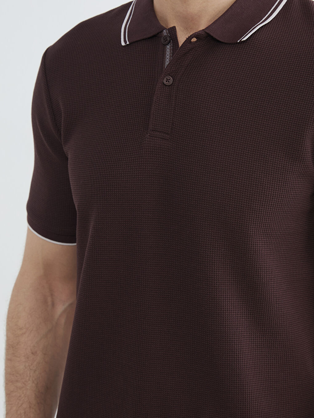 Kahverengi Polo Yaka Erkek Tişört-2