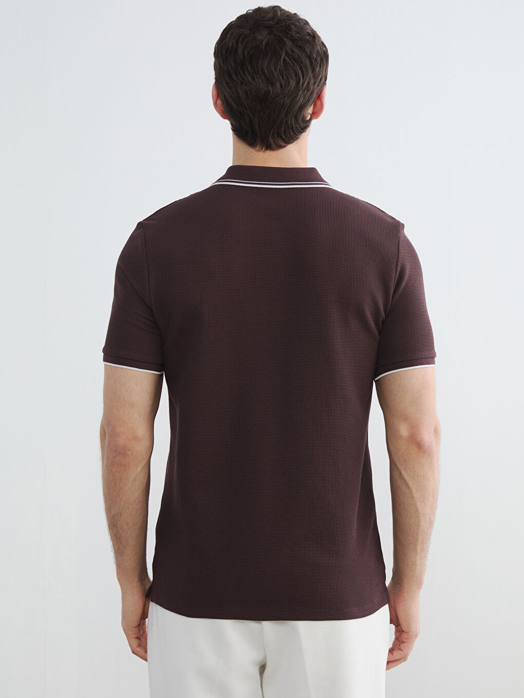 Kahverengi Polo Yaka Erkek Tişört-3