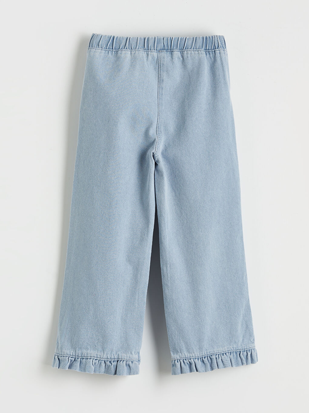 Mavi Beli Lastikli Kız Çocuk Jean Pantolon-1