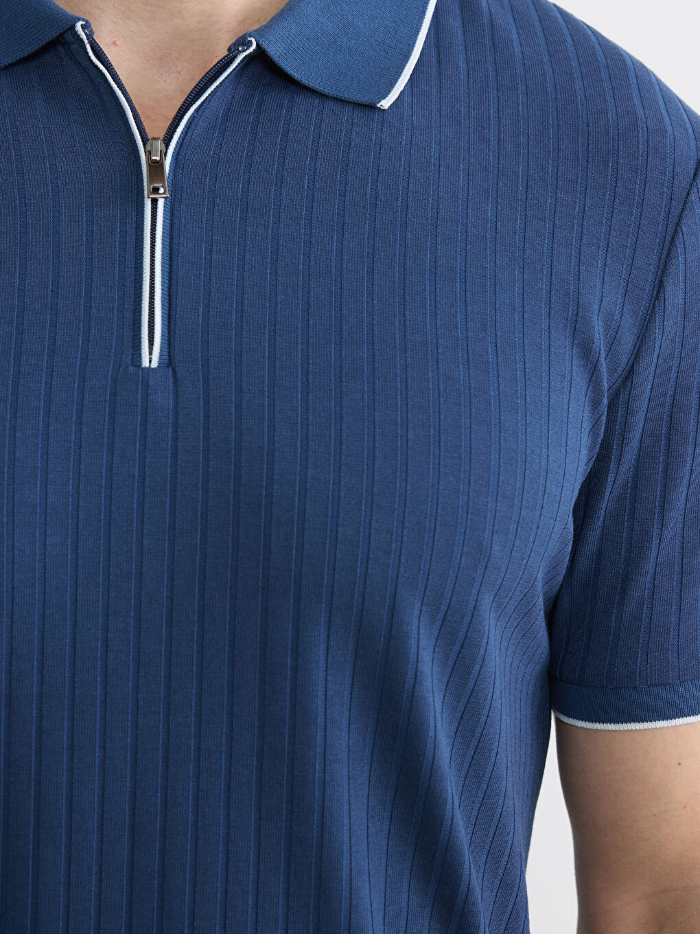 İndigo Polo Yaka Erkek Tişört-2