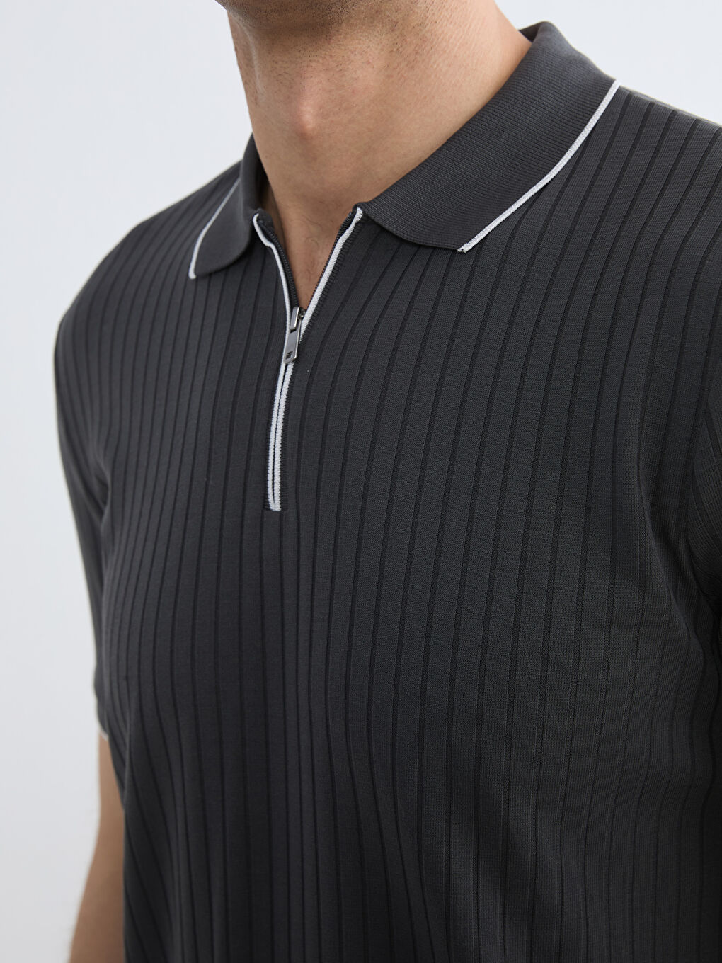 Antrasit Polo Yaka Erkek Tişört-2