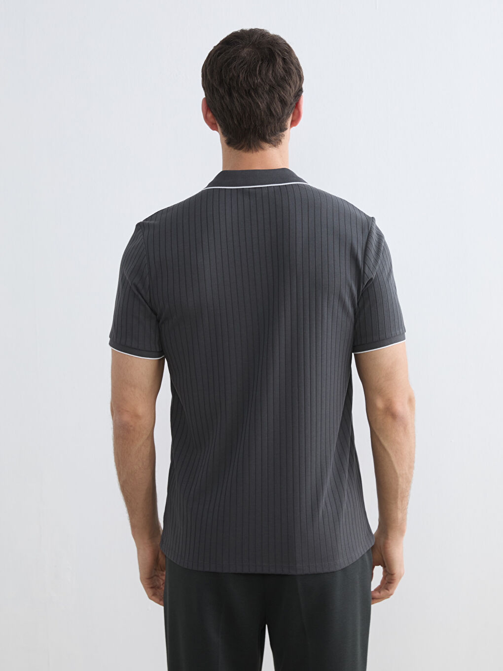 Antrasit Polo Yaka Erkek Tişört-3