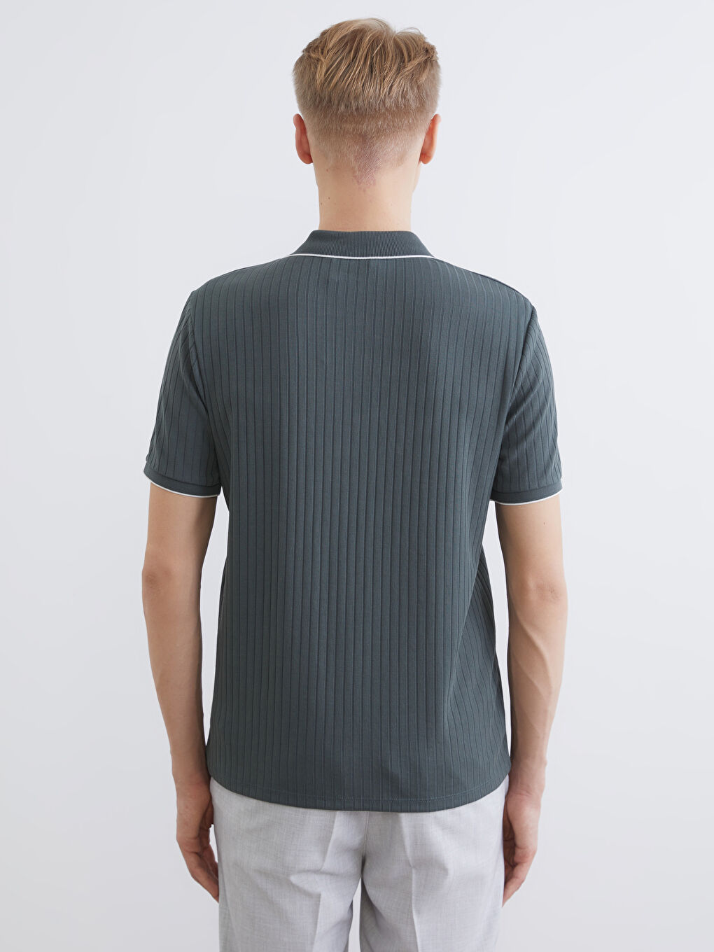 Petrol Polo Yaka Erkek Tişört-3