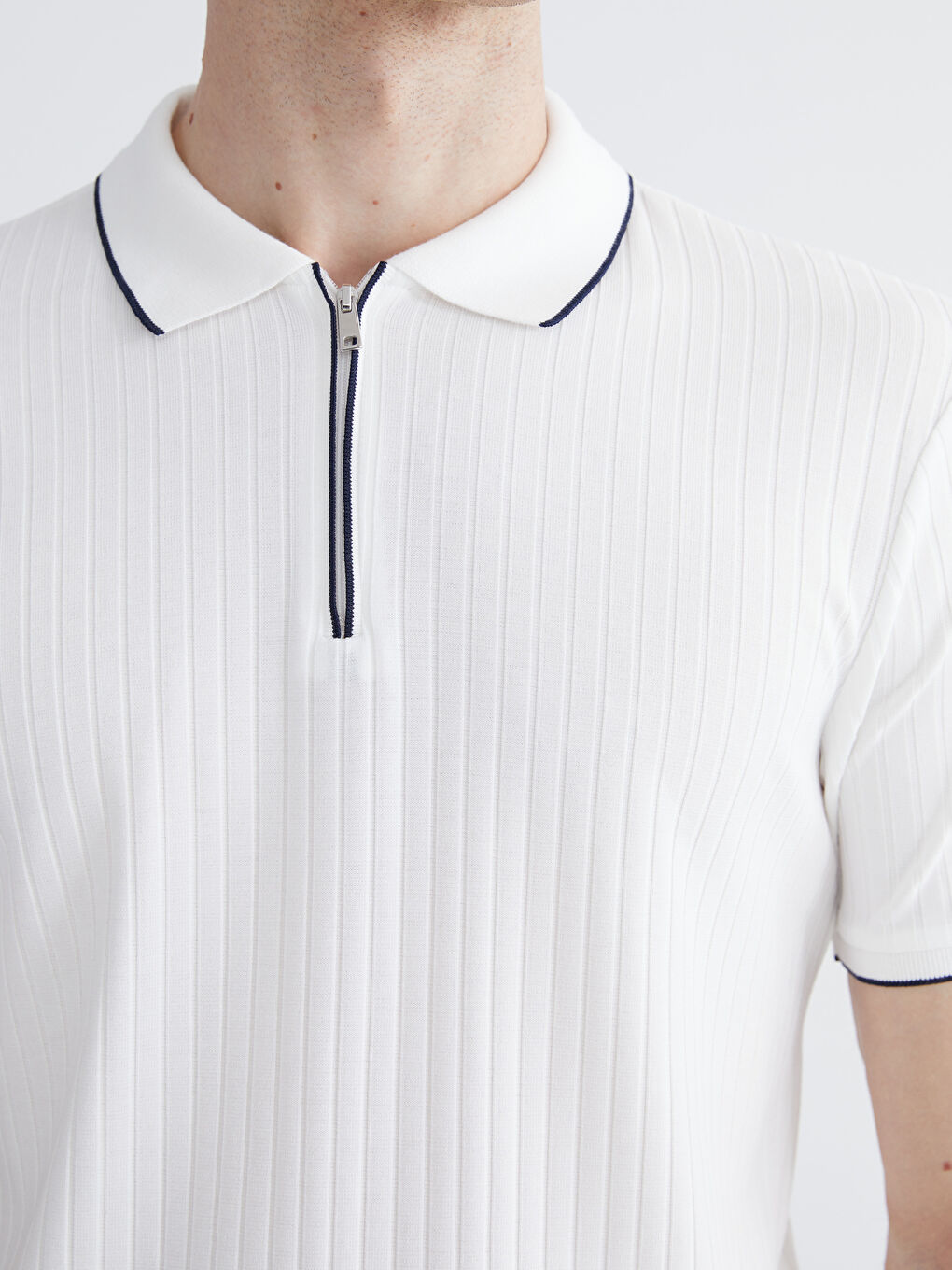 Ekru Polo Yaka Erkek Tişört-2