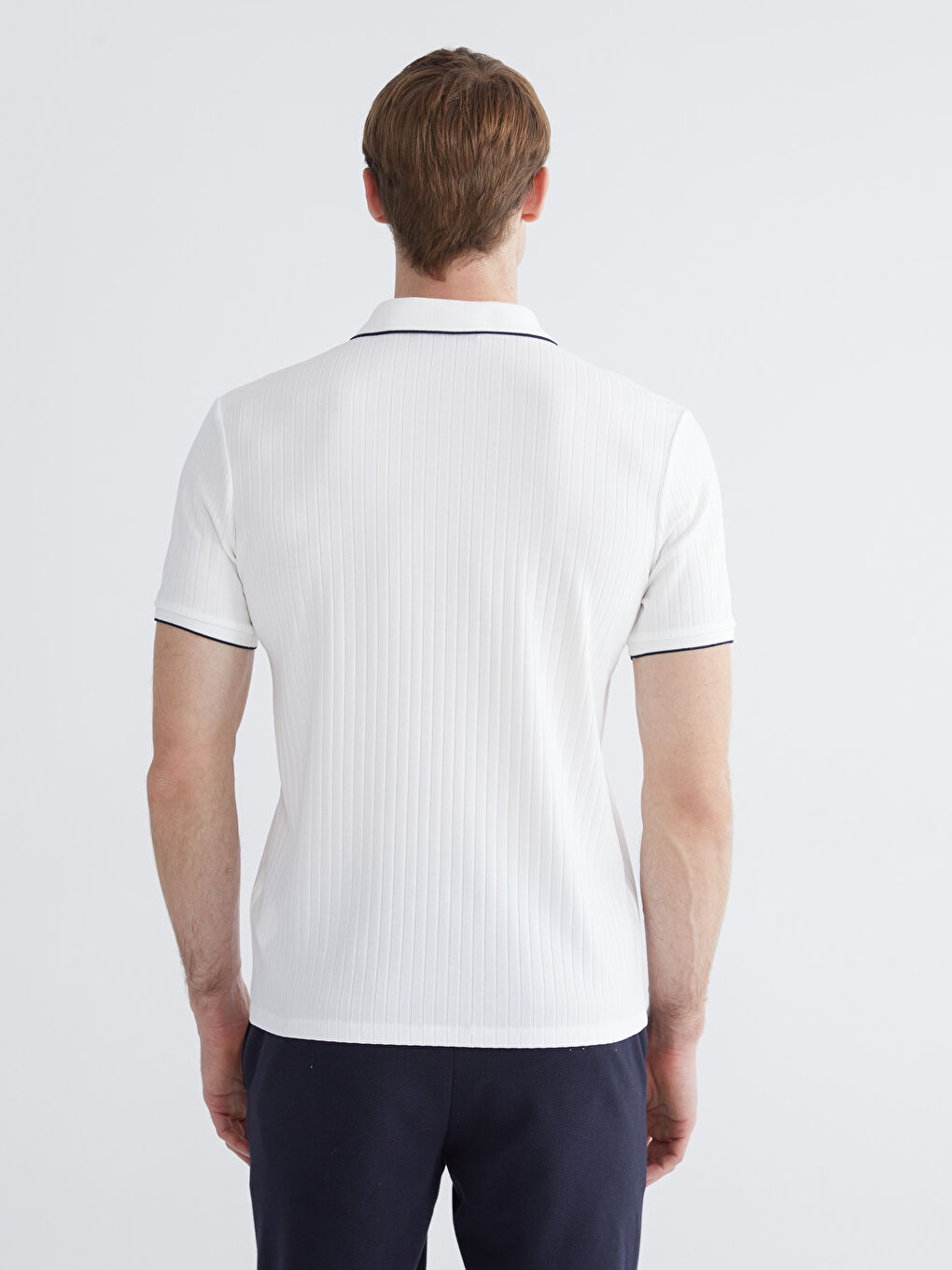 Ekru Polo Yaka Erkek Tişört-3