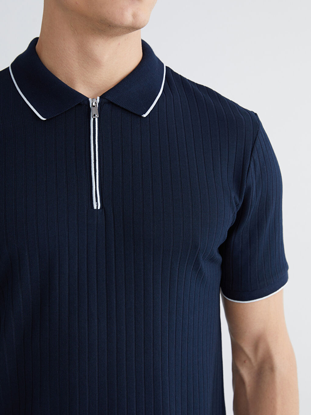 Lacivert Polo Yaka Erkek Tişört-2