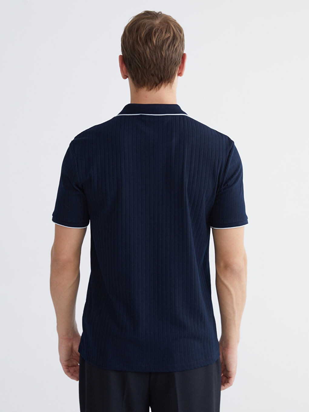 Lacivert Polo Yaka Erkek Tişört-3