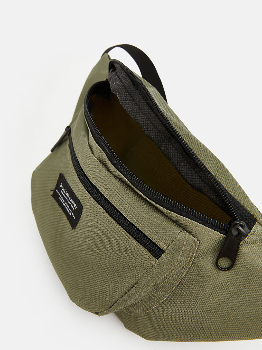 Haki Çift Fermuarlı Erkek Bel Çantası-2