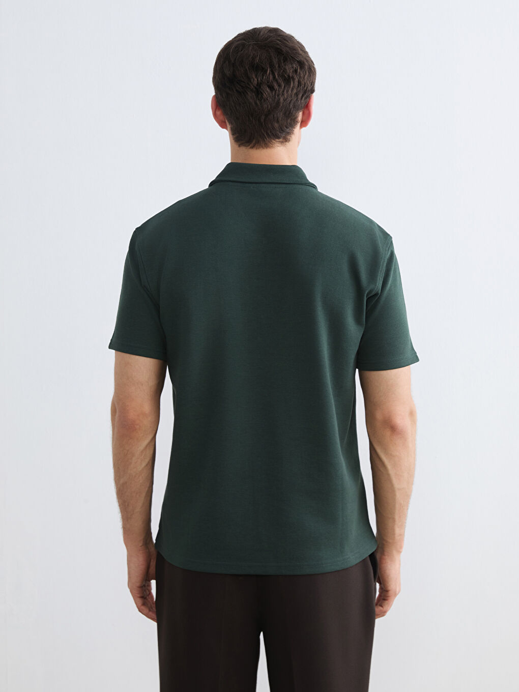 Yeşil Polo Yaka Erkek Tişört-3