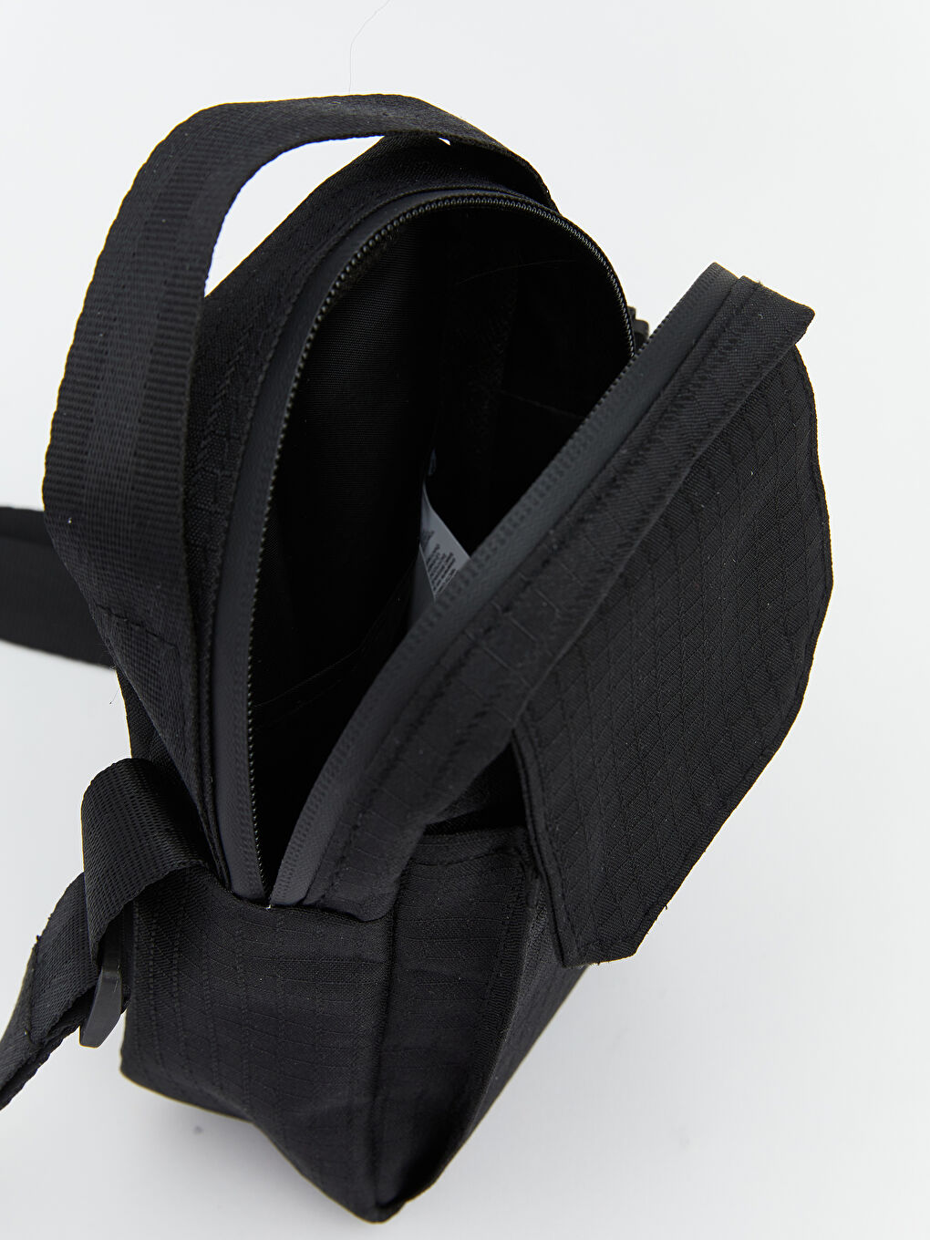 Siyah Ayarlanabilir Askılı Erkek Telefon Çantası-3