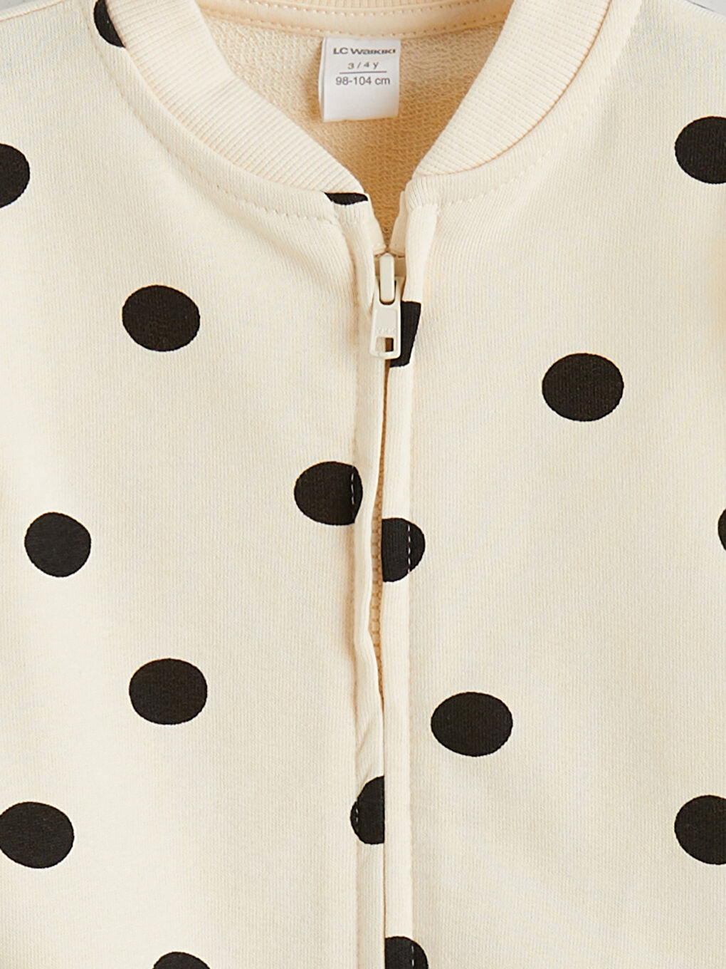Ekru Kolej Yaka Puantiyeli Kız Çocuk Yelek-1