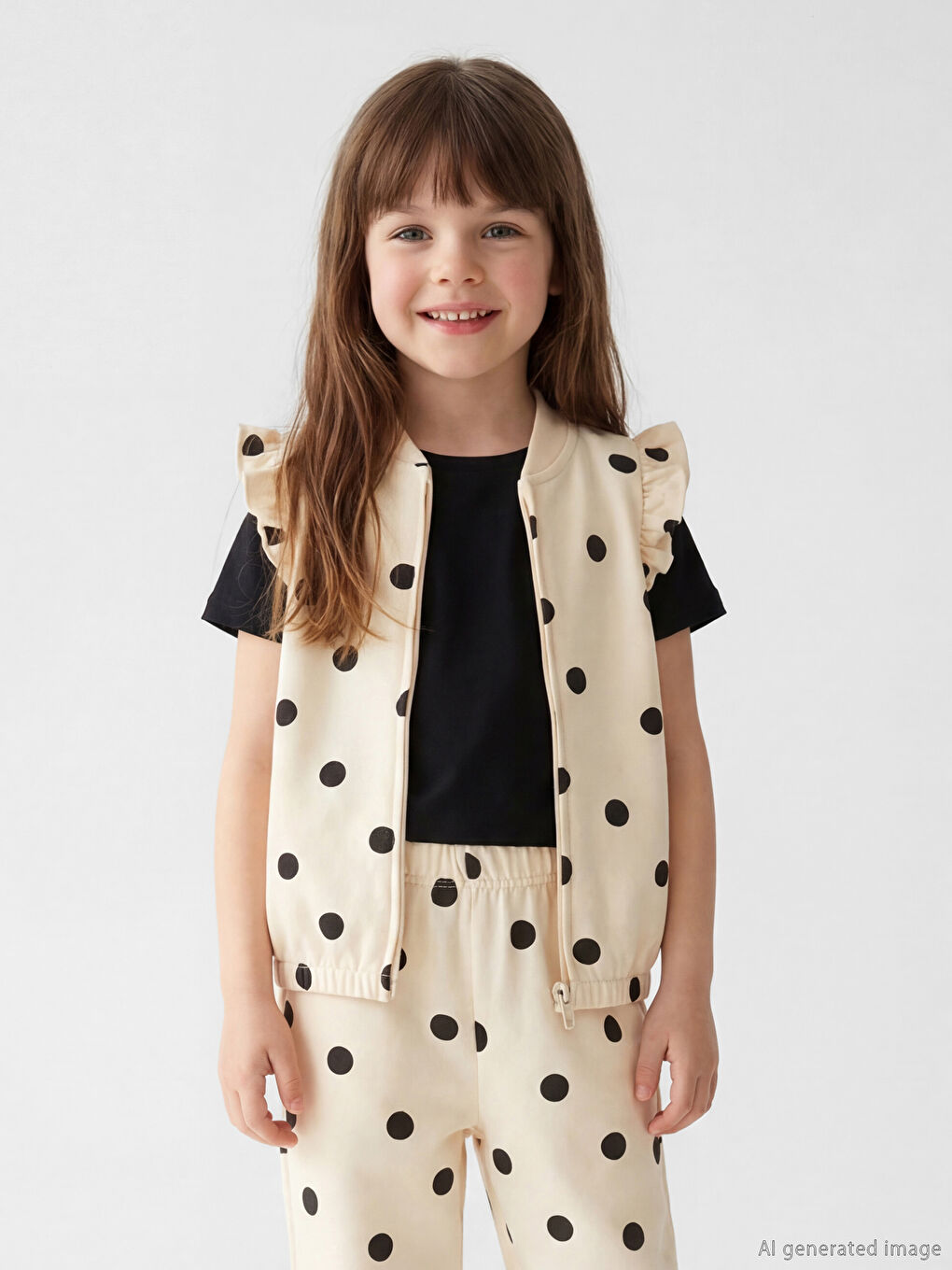 Polka Dot Varsity Vest for Girls