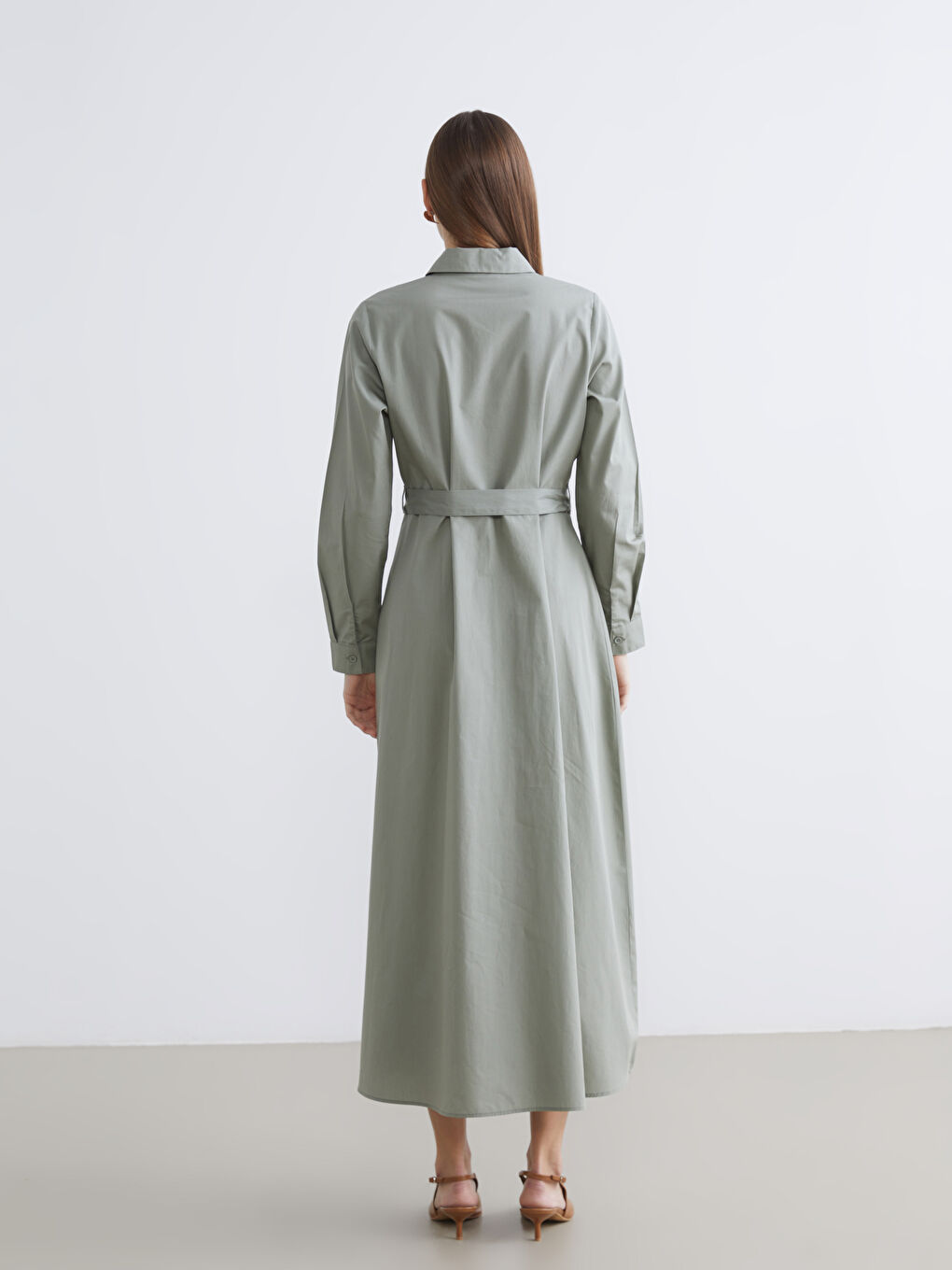 Woman GREEN Shirt Dress-3