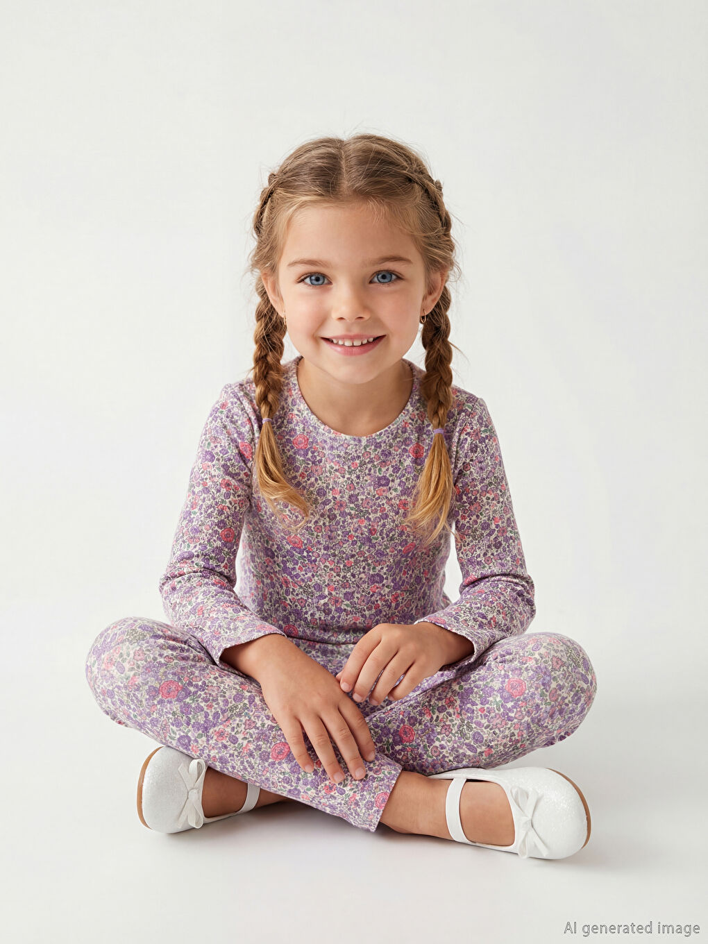 Girls' Crew Neck Floral T-Shirt