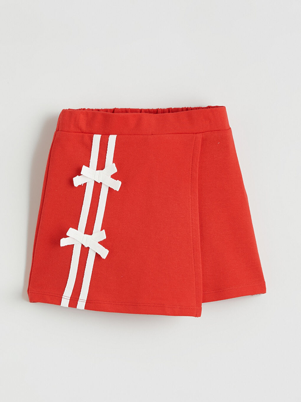 Kırmızı Çizgili Kız Çocuk Şort Etek