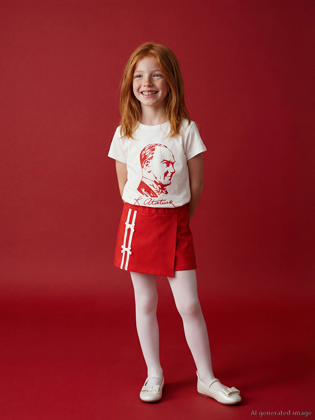 Çizgili Kız Çocuk Şort Etek