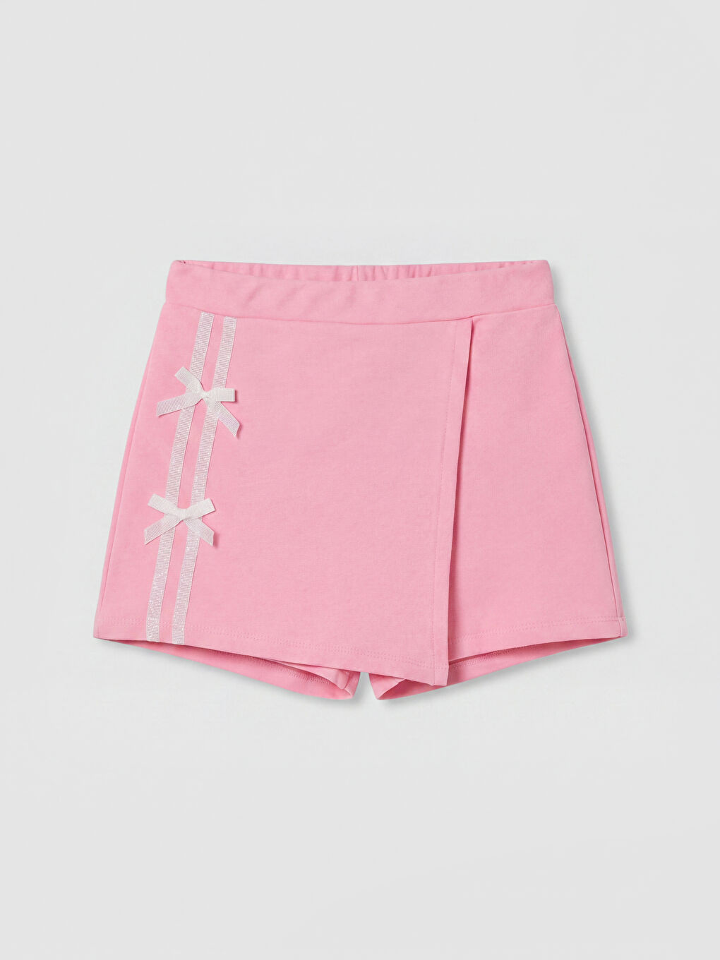 Lila Çizgili Kız Çocuk Şort Etek	