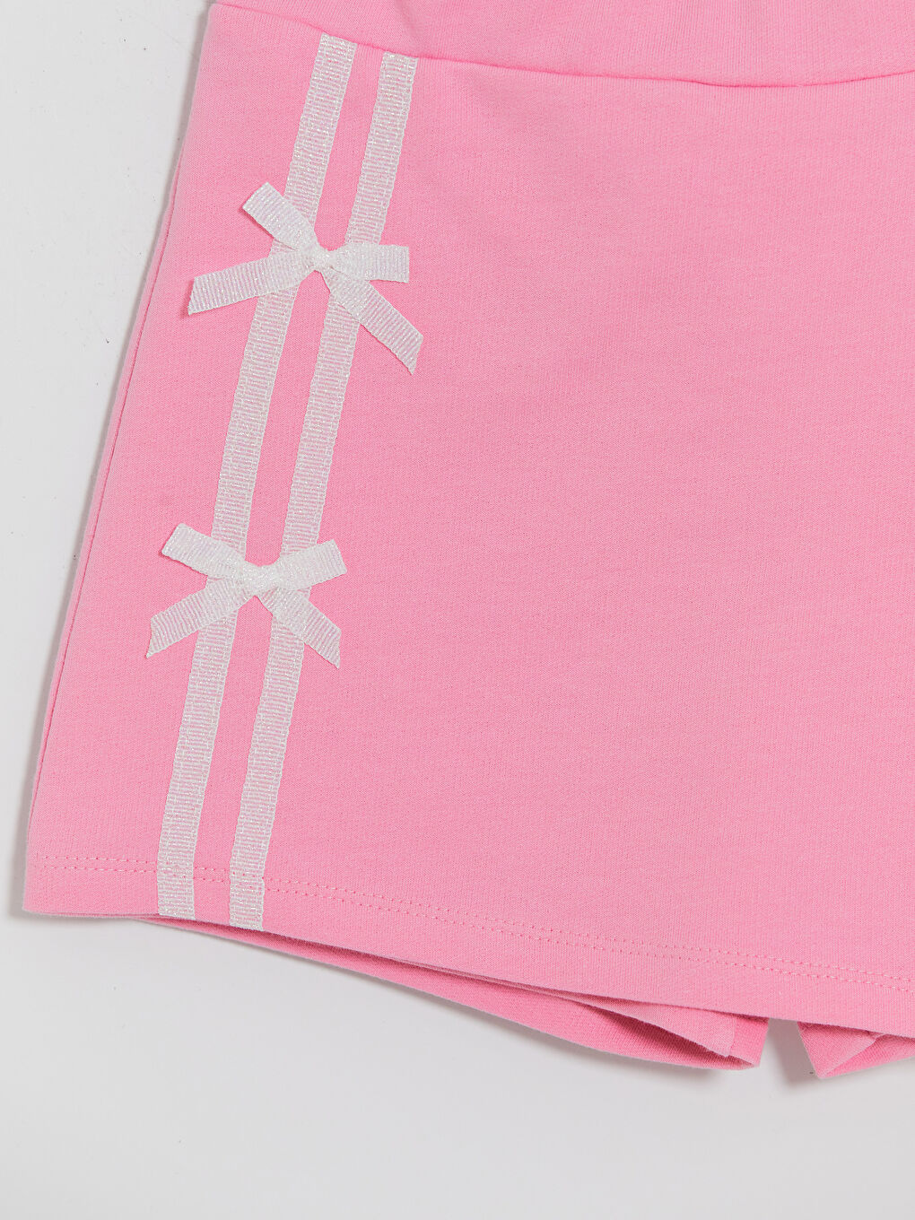 Lila Çizgili Kız Çocuk Şort Etek	-2