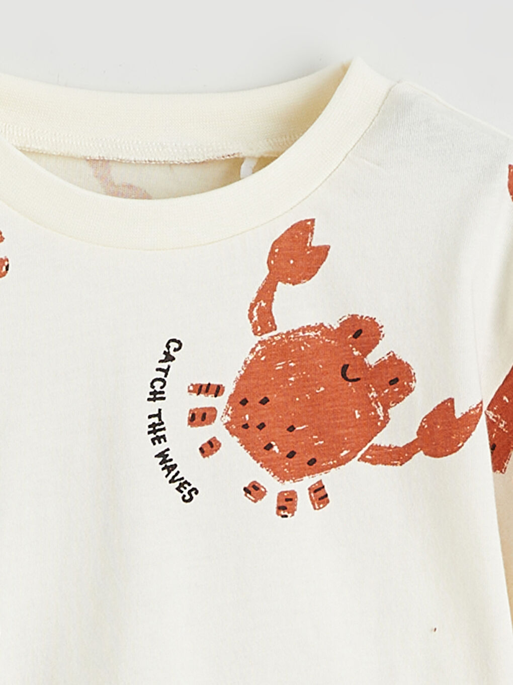 Ekru Bisiklet Yaka Erkek Bebek Tişört ve Şort-2