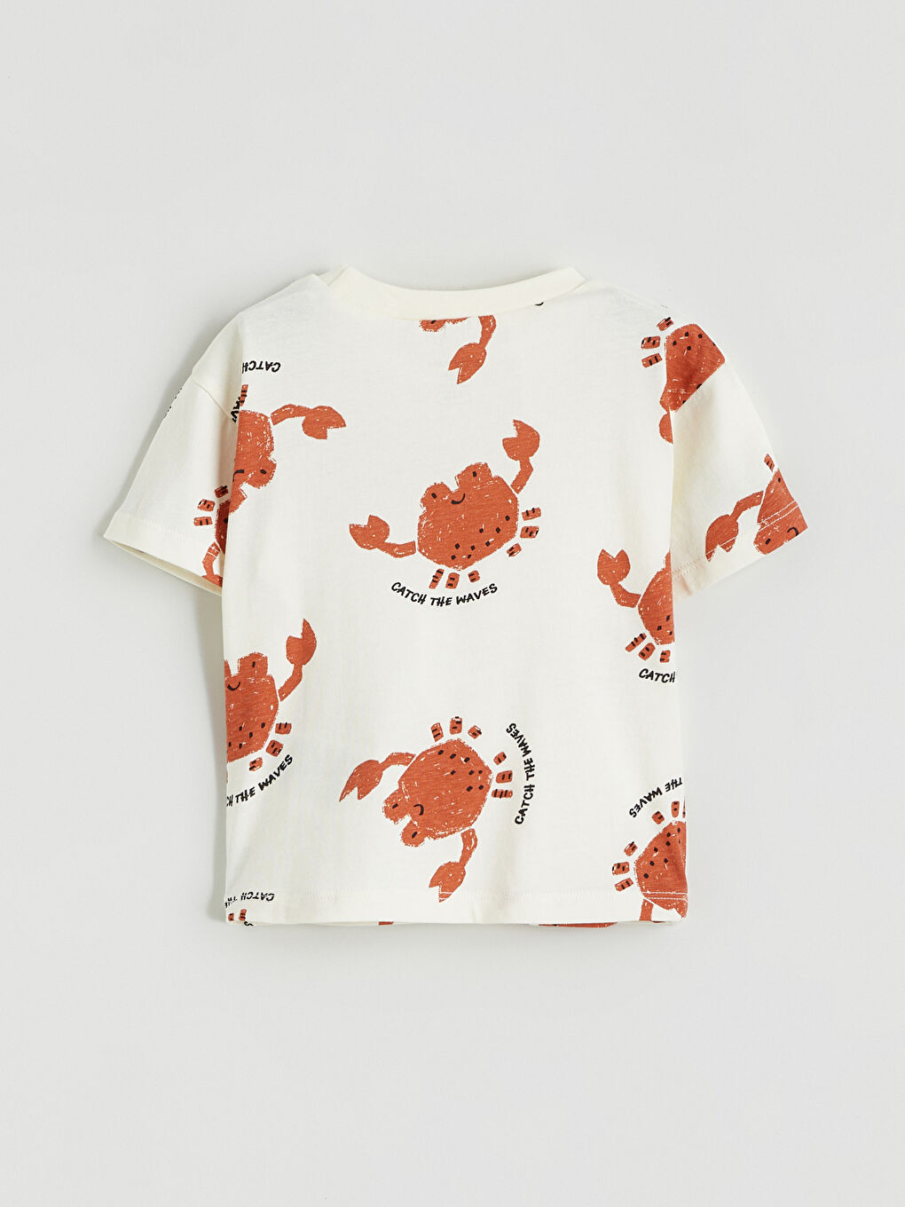 Ekru Bisiklet Yaka Erkek Bebek Tişört ve Şort-3