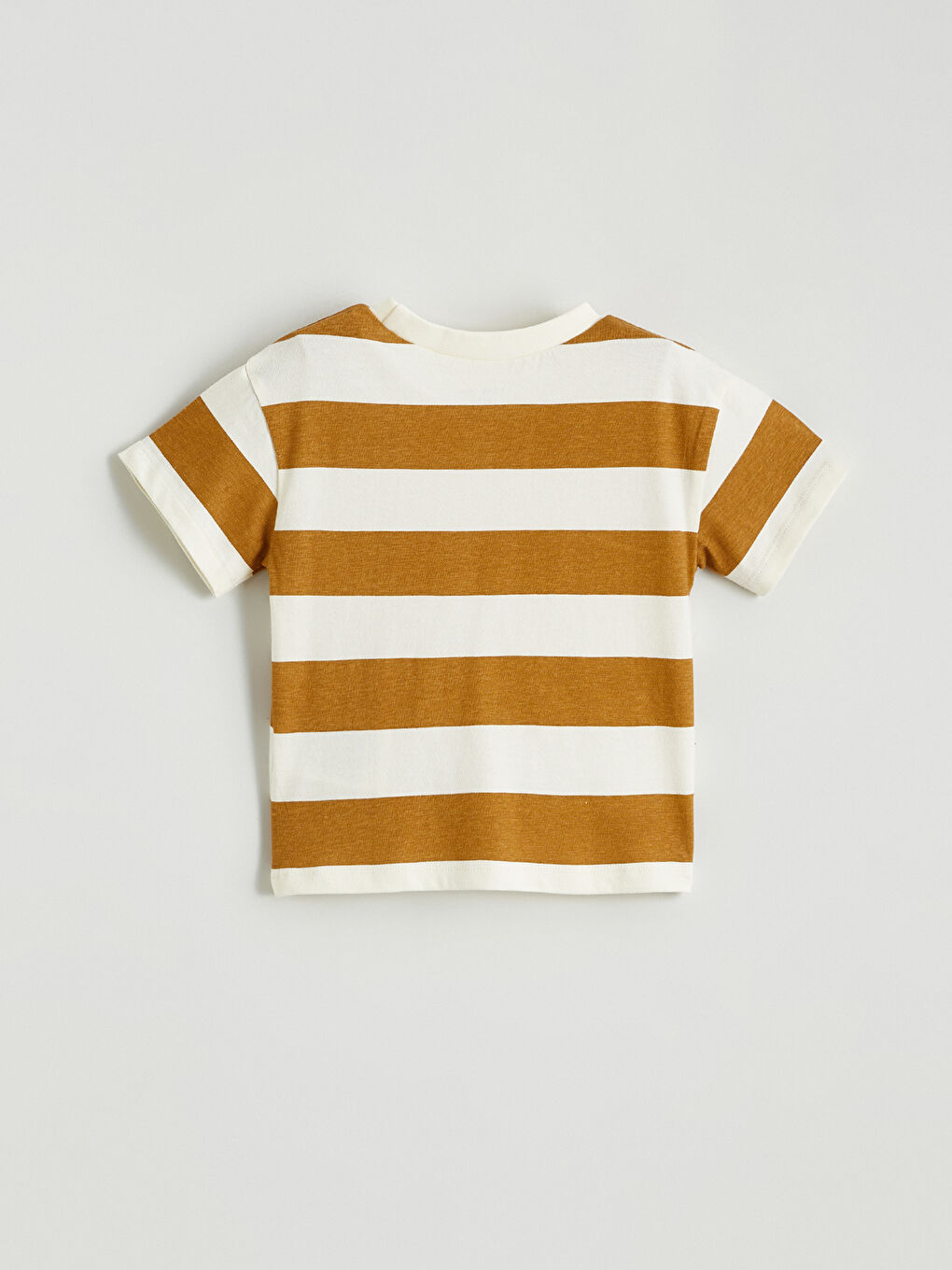 Ekru Bisiklet Yaka Erkek Bebek Tişört ve Şort-3