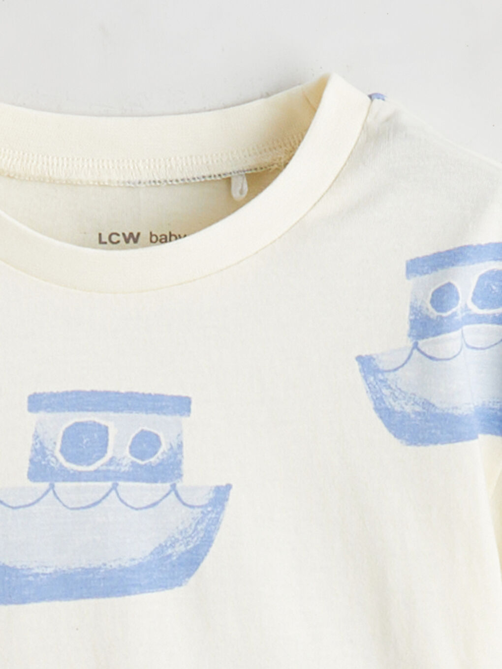 Ekru Bisiklet Yaka Erkek Bebek Tişört ve Şort-2