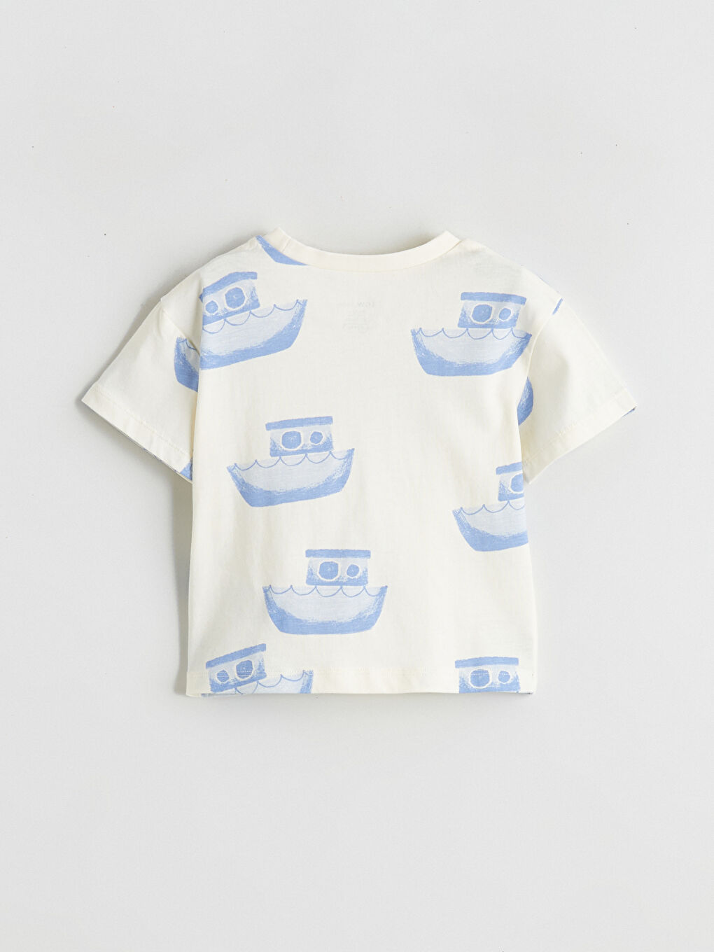 Ekru Bisiklet Yaka Erkek Bebek Tişört ve Şort-3