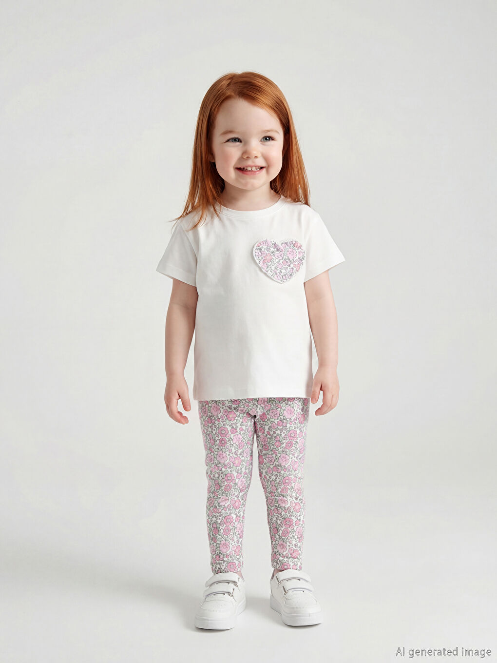 Majica sa okruglim izrezom i helanke za devojčice