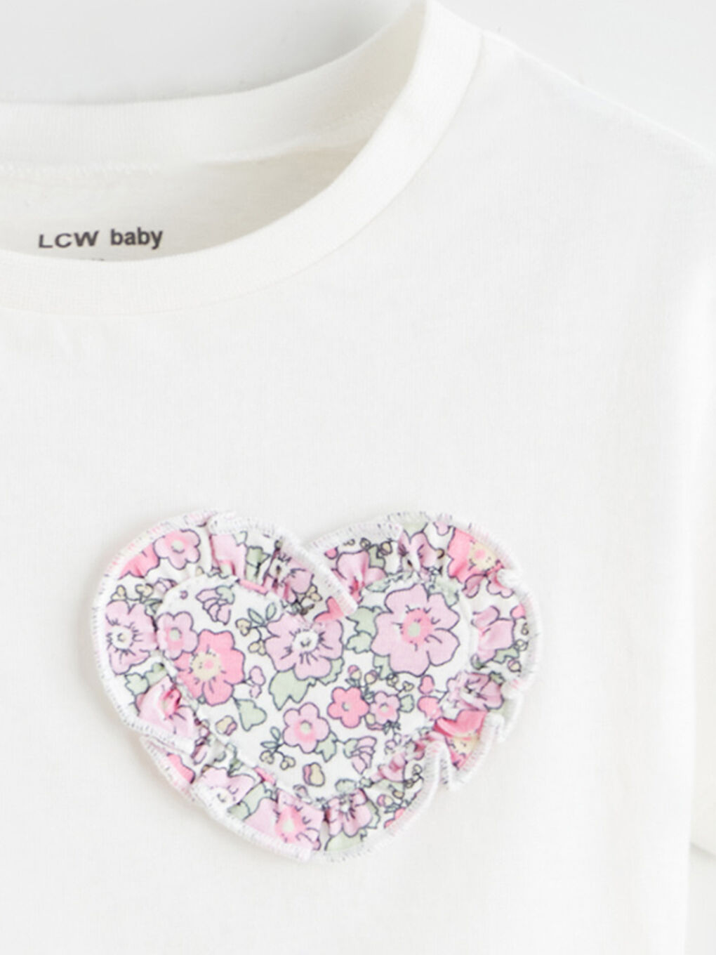 Ekru Bisiklet Yaka Kız Bebek Tişört ve Tayt-2