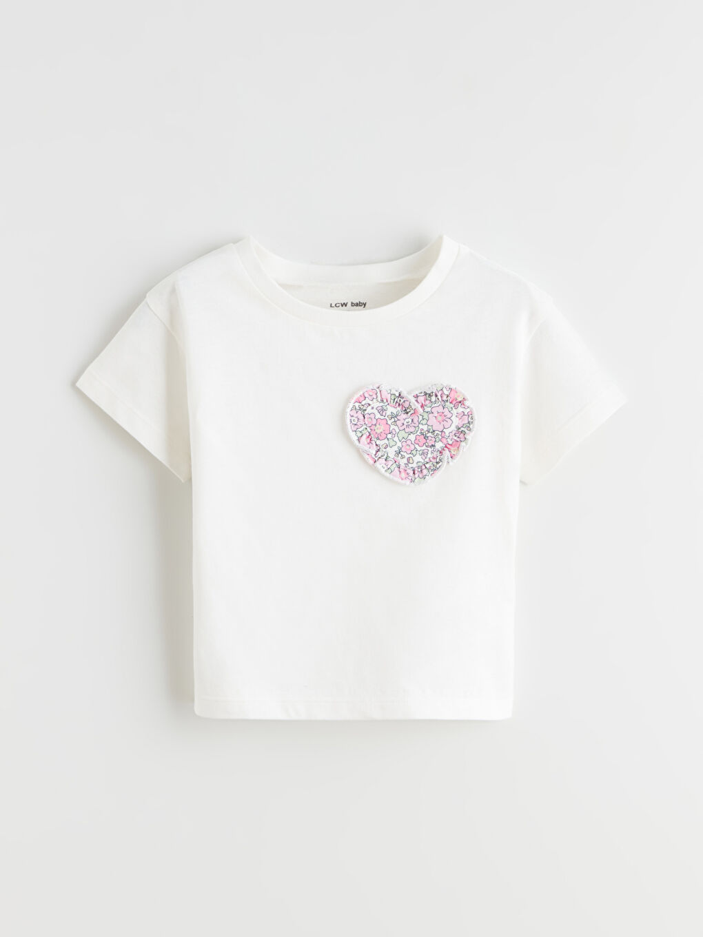 Ekru Bisiklet Yaka Kız Bebek Tişört ve Tayt-1