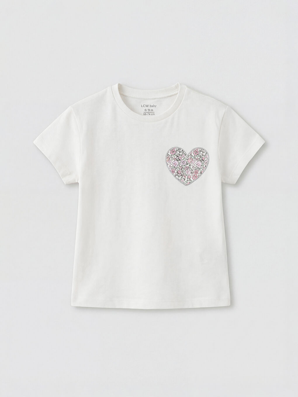 Ekru Bisiklet Yaka Kız Bebek Tişört ve Tayt-1