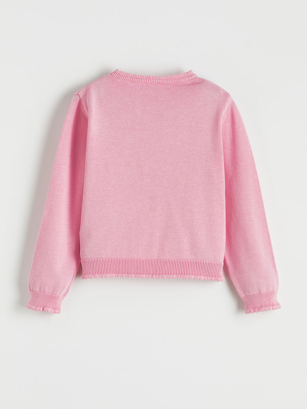 Lila Kız Çocuk Bisiklet Yaka Triko Hırka-1