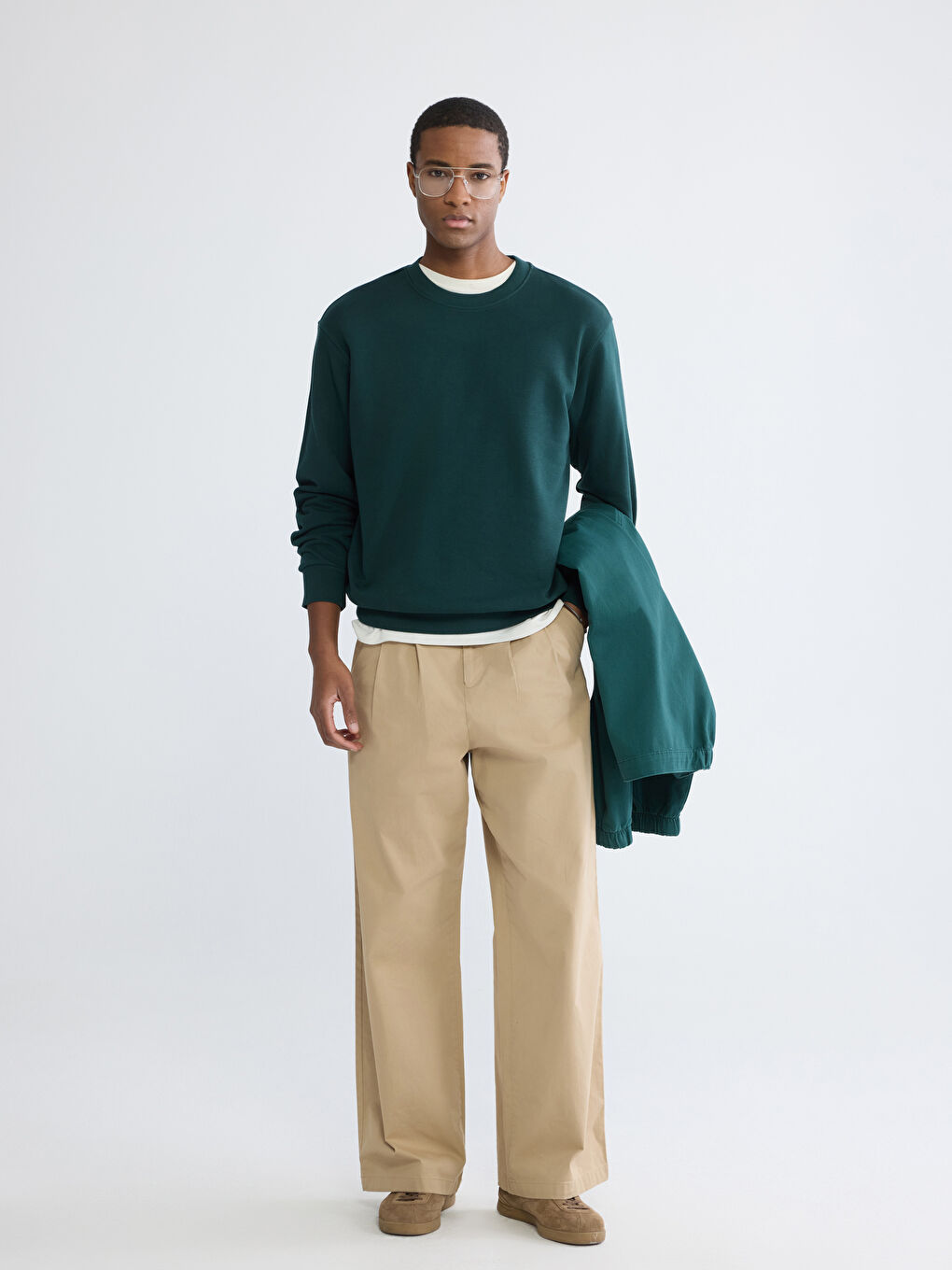 Sweat-shirt VERT Homme-1
