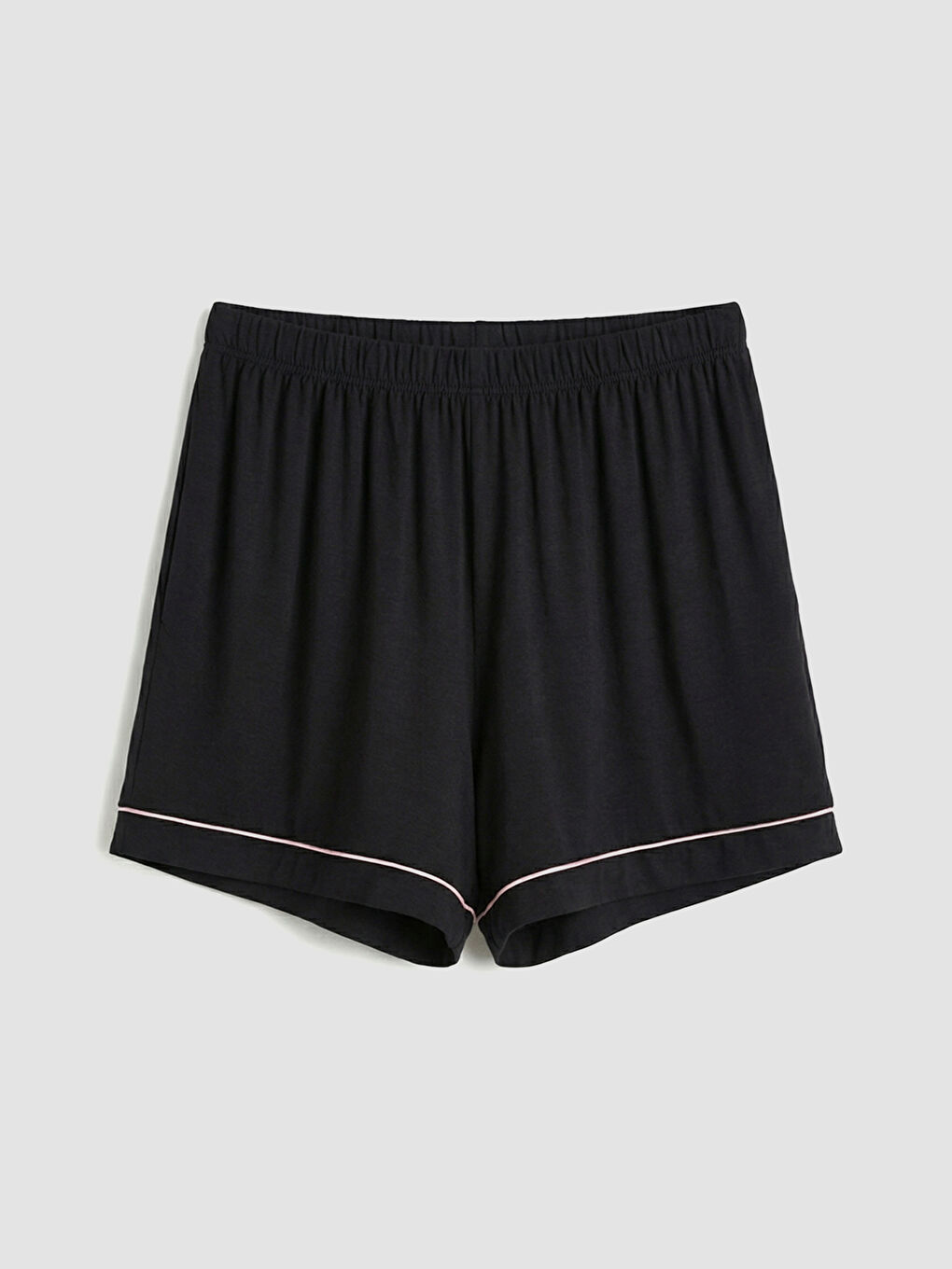 Siyah Gömlek Yaka Kadın Şortlu Pijama Takımı-7