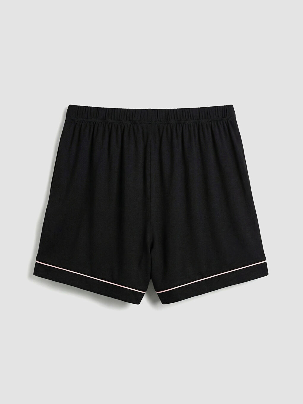 Siyah Gömlek Yaka Kadın Şortlu Pijama Takımı-8