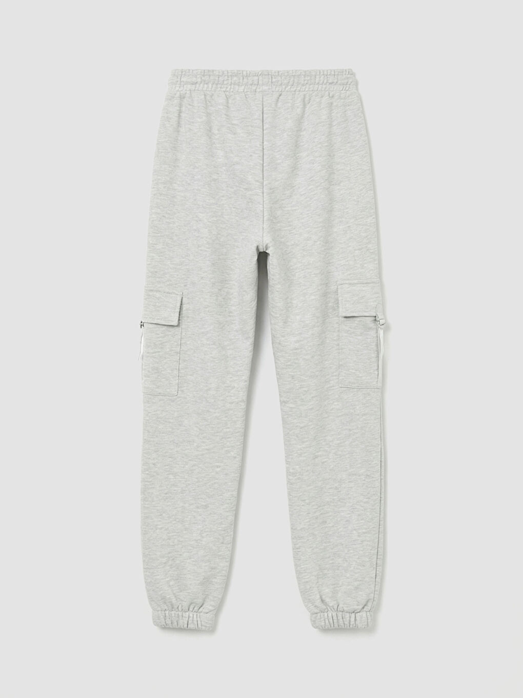 Gri Beli Lastikli Kız Çocuk Kargo Eşofman Altı-1