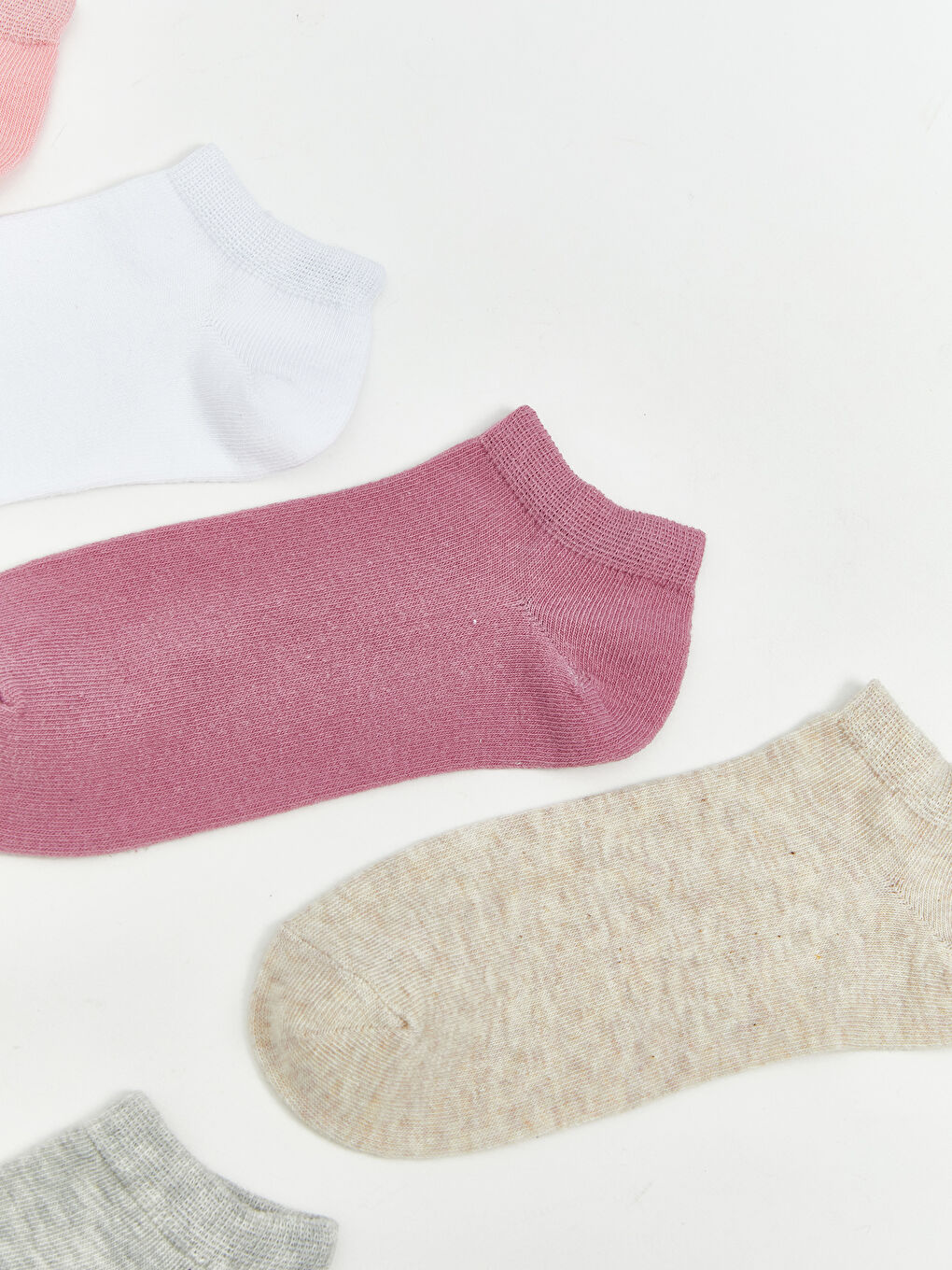 Pembe Kız Çocuk Patik Çorap 7'li-1