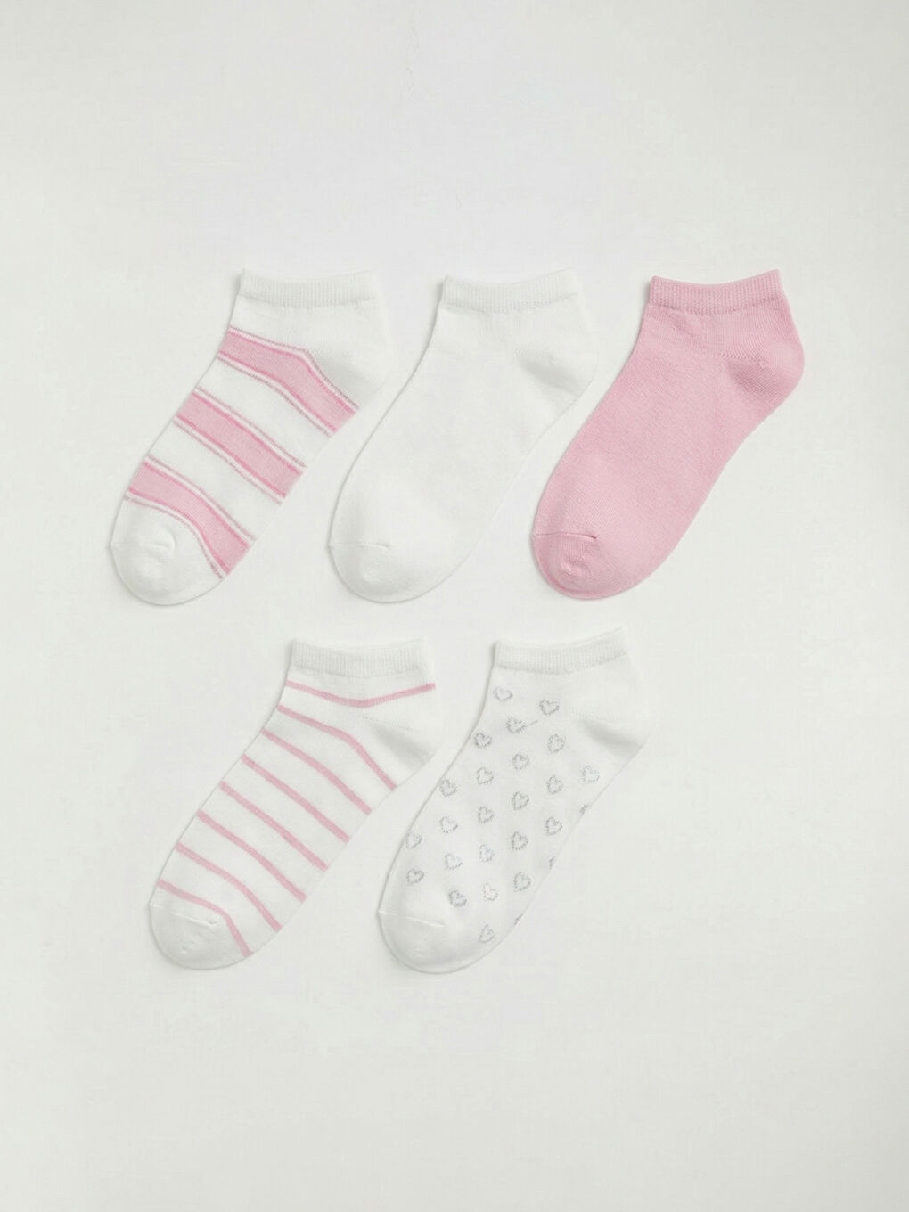 Ekru Desenli Kadın Patik Çorap 5'li 