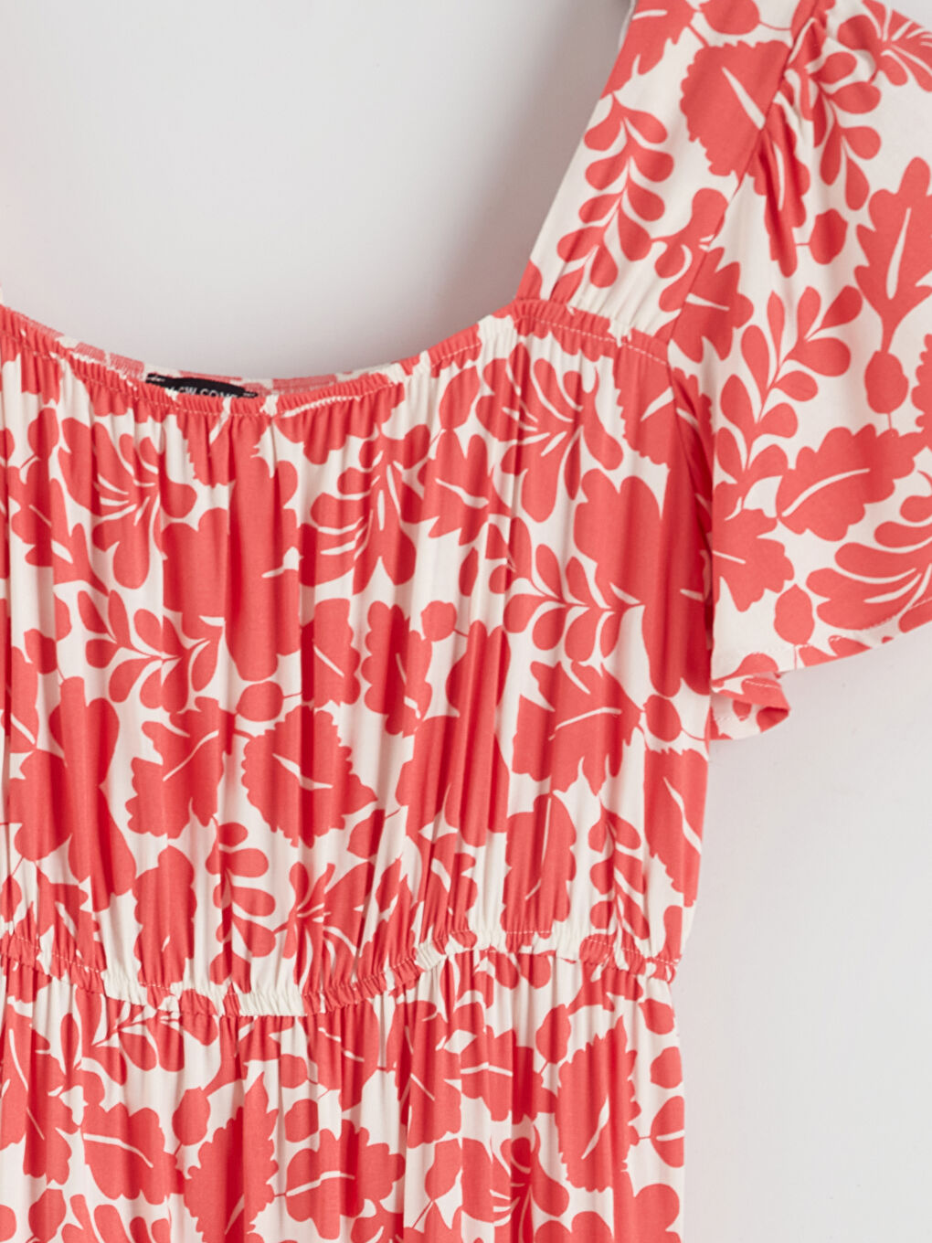 Rochie Maternitate Femei cu Talie Ajustată și Model Floral, Guler Pătrat-5