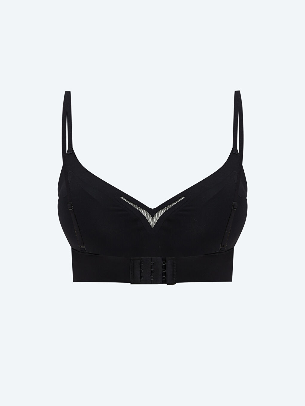 Siyah Balensiz Dolgusuz Düz Üçgen Sütyen-1