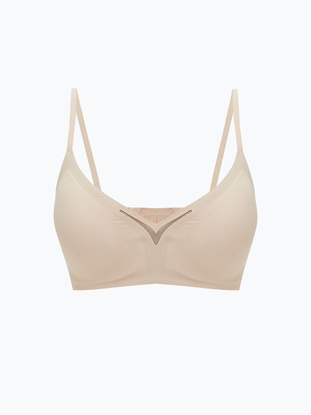 Pembe Balensiz Dolgusuz Düz Üçgen Sütyen	