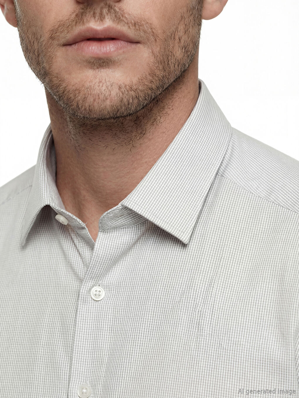 Gri Slim Fit Ekose Erkek Gömlek-2