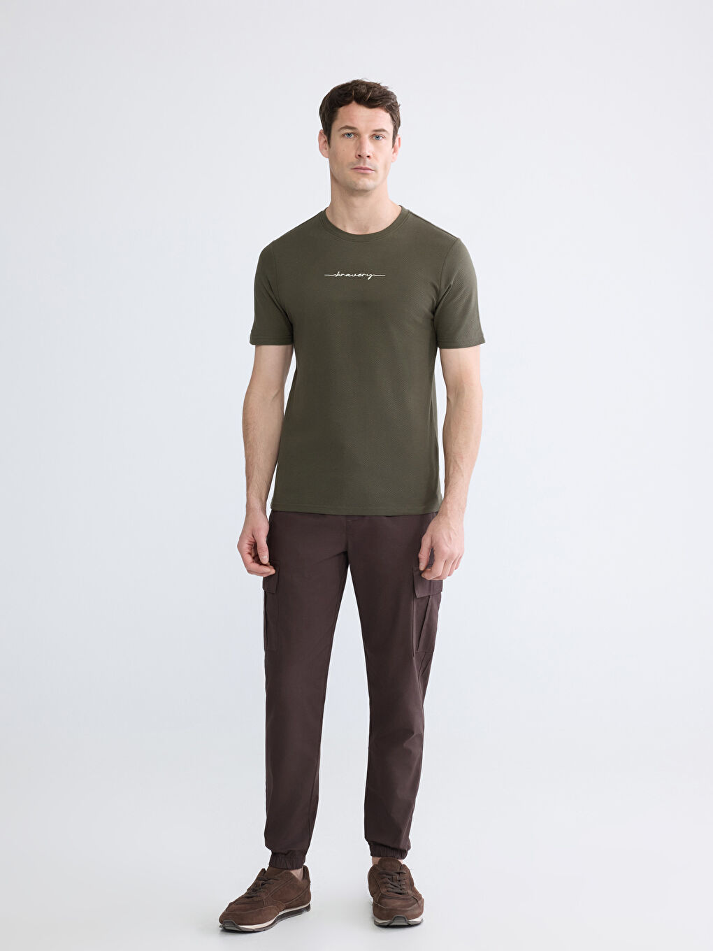 Κοντομάνικο Μπλουζάκι Ανδρικό με Στρογγυλή Λαιμόκοψη-2