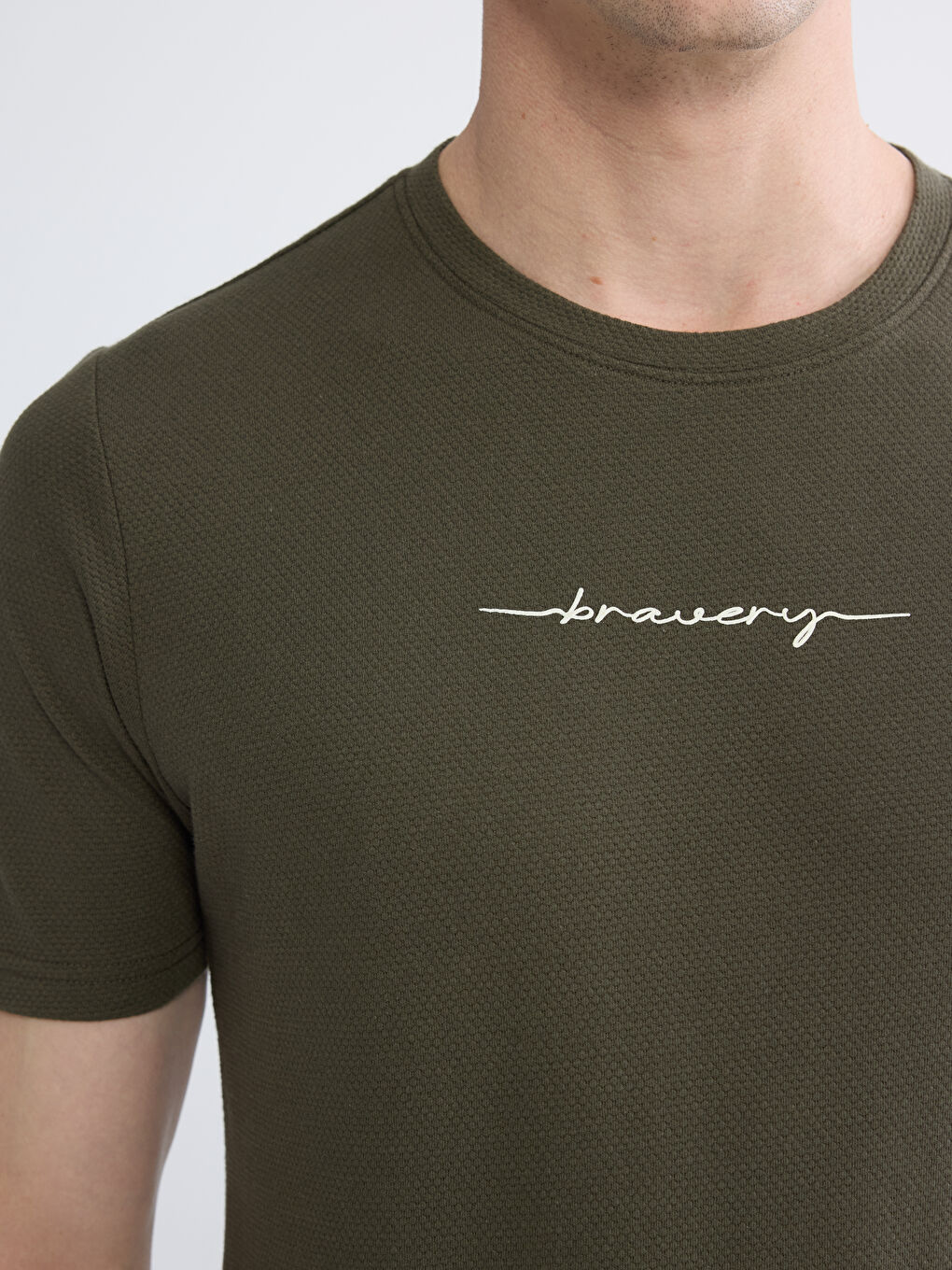 Κοντομάνικο Μπλουζάκι Ανδρικό με Στρογγυλή Λαιμόκοψη-4